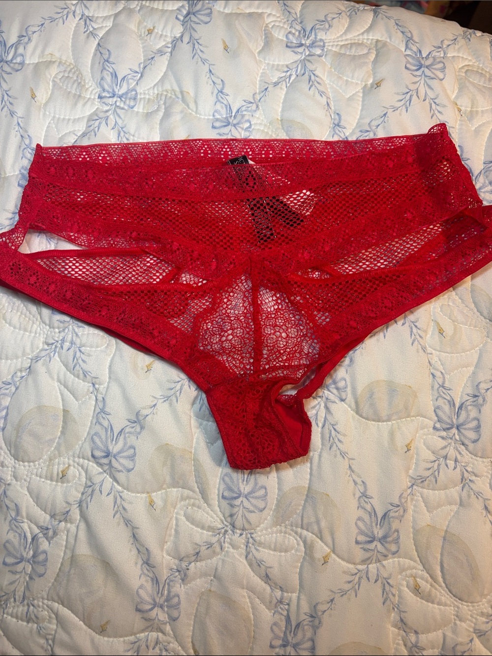 Victoria's Secret Red Lace Cutout panties - Sheer Design